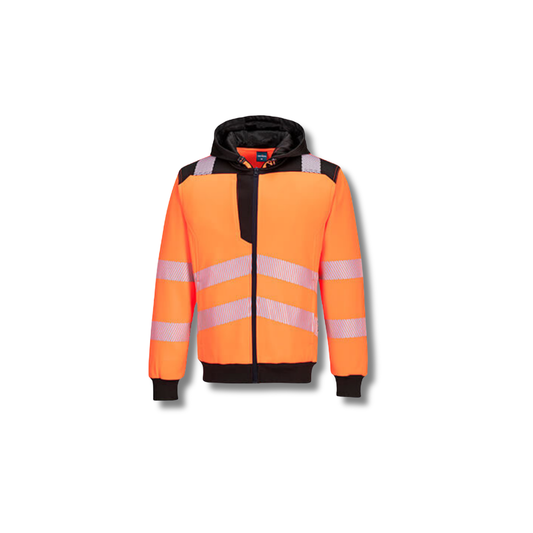 PW327 - PW3 - Sweat à capuche zippé Haute-Visibilité