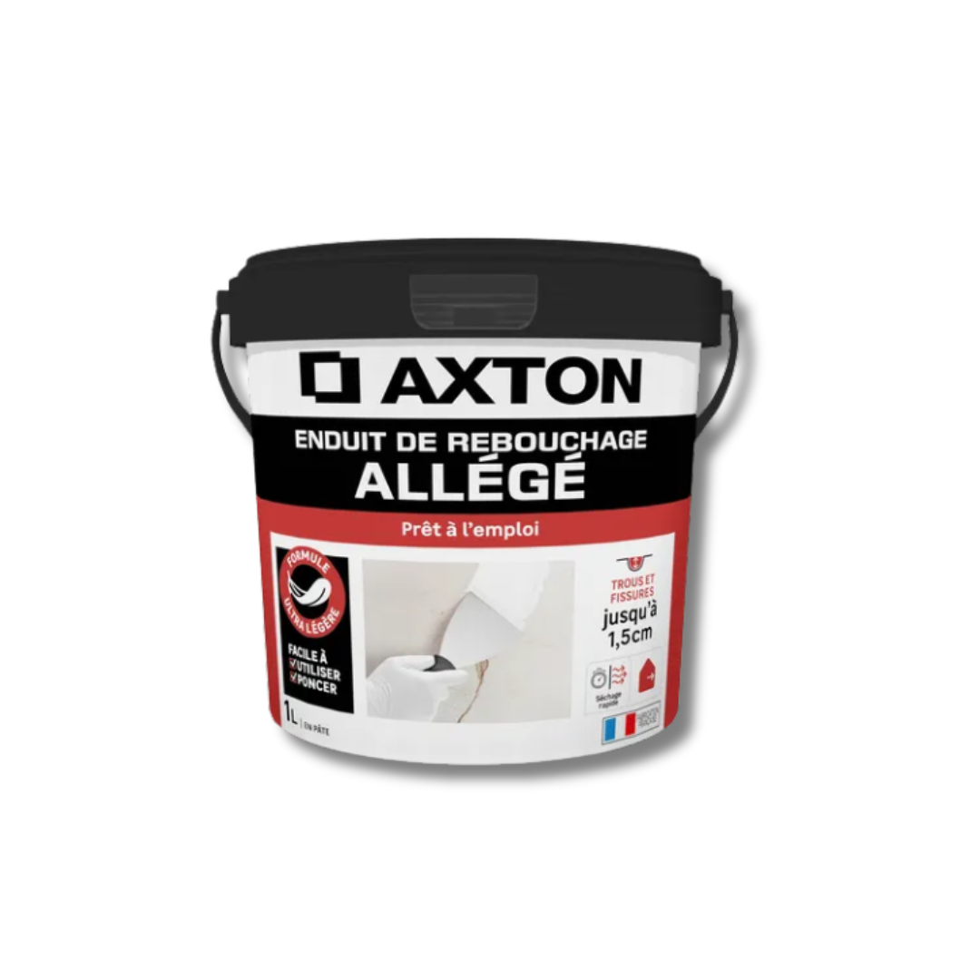 Enduit de rebouchage AXTON 1L en pâte, pour plaque de plâtre